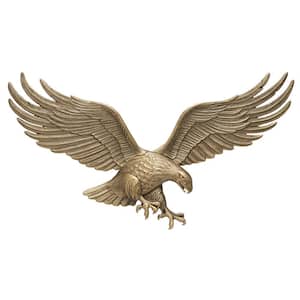 36 in. Antique Brass Wall Eagle