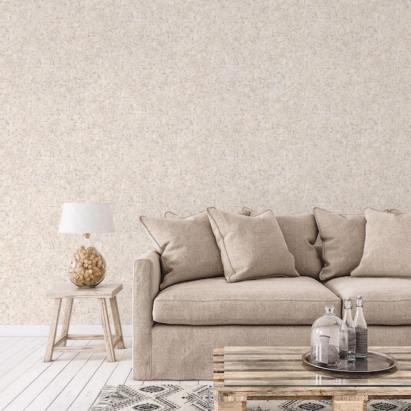 Scratch Texture Wallpaper in Beige, Grey and White