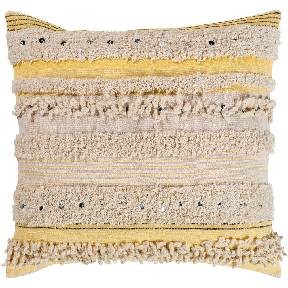 Artistic Weavers Sabia 18 in. x 18 in. Butter Striped Textured