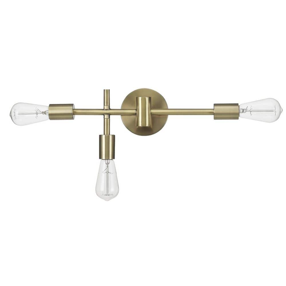 Globe Electric 18 In. 3-Light Matte Brass Vanity Light 91002819 - The ...