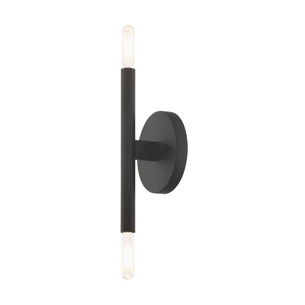 Copenhagen Mid-Century Modern Black and Bronze 2-Light Wall Sconce