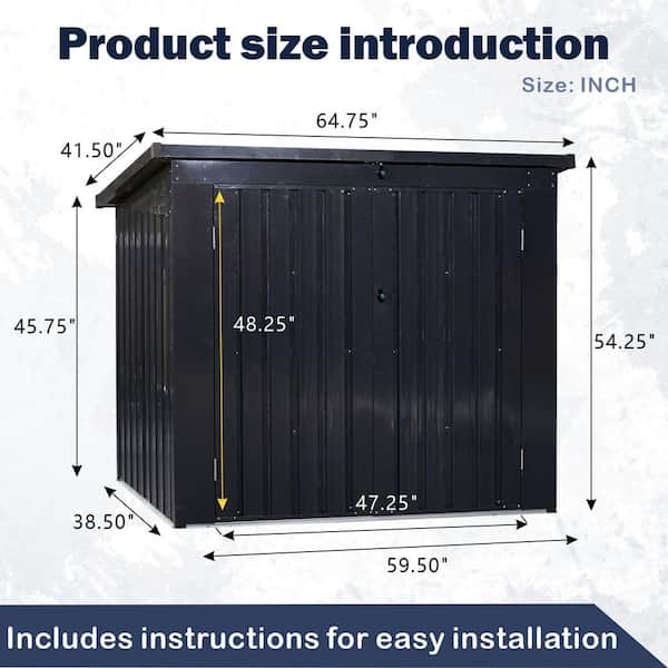 IMAGACFUN Outdoor Garbage Can Storage Shed 5 ft. W x 4.5 ft. D