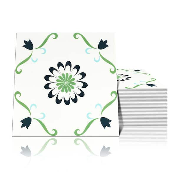 1 ft. x 1 ft. Peel and Stick Ceiling Tile with Green, 12 Piece Decorative Glue Up Ceiling Tile (12 sq. ft./Case)