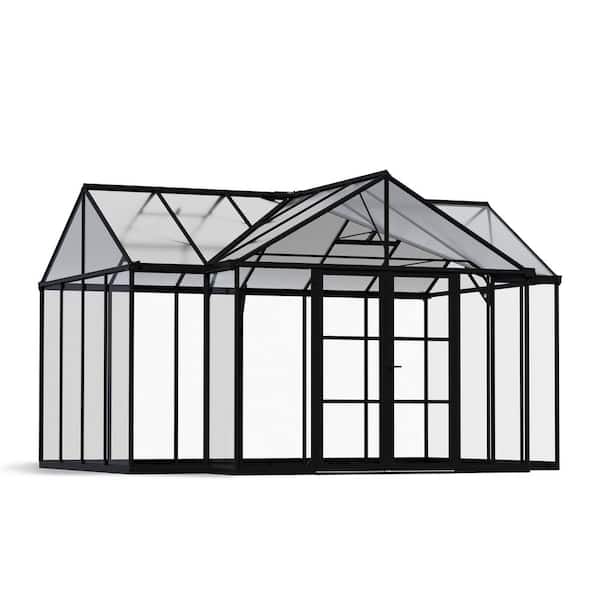 CANOPIA by PALRAM Triomphe 12 ft. x 15 ft. Black/Clear Garden Chalet Solarium/Greenhouse and Conservatory