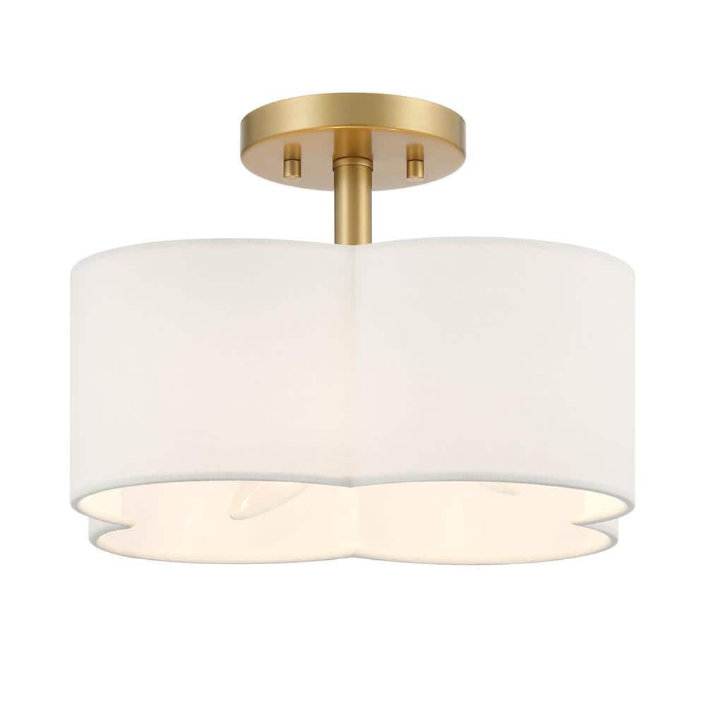 Hampton Bay Hedgegate 14 in. 3-Light Vintage Gold Quatrefoil