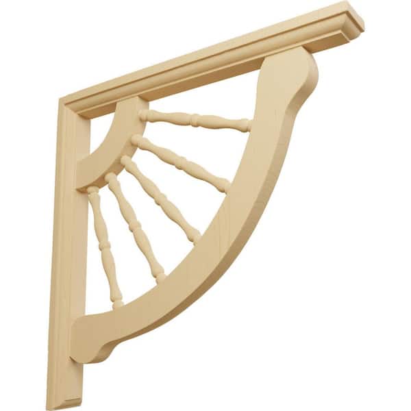 Ekena Millwork 1-1/2 in. x 12 in. x 12 in. Alder Crendon Wagon Wheel Bracket