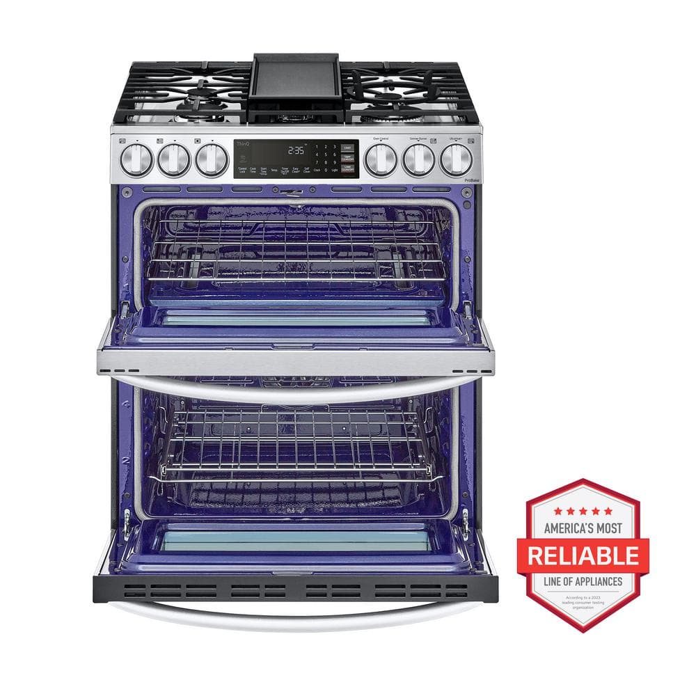 30 Inch Stainless Steel Smart Dual-Fuel Double Oven Range