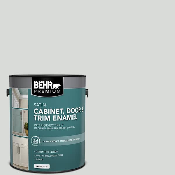 BEHR PREMIUM 1 gal. #N460-1 Evening White Satin Enamel Interior/Exterior Cabinet, Door & Trim Paint