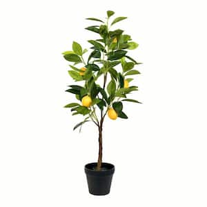 28 in. Green Artificial Lemon Other Everyday Tree in Pot