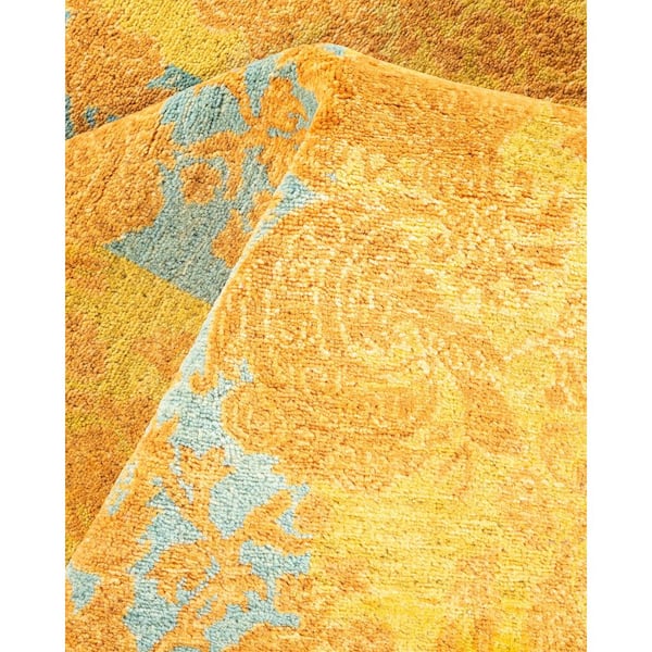 Mogul Green 4 ft. x 6 ft. Oriental Wool Indoor Area Rug