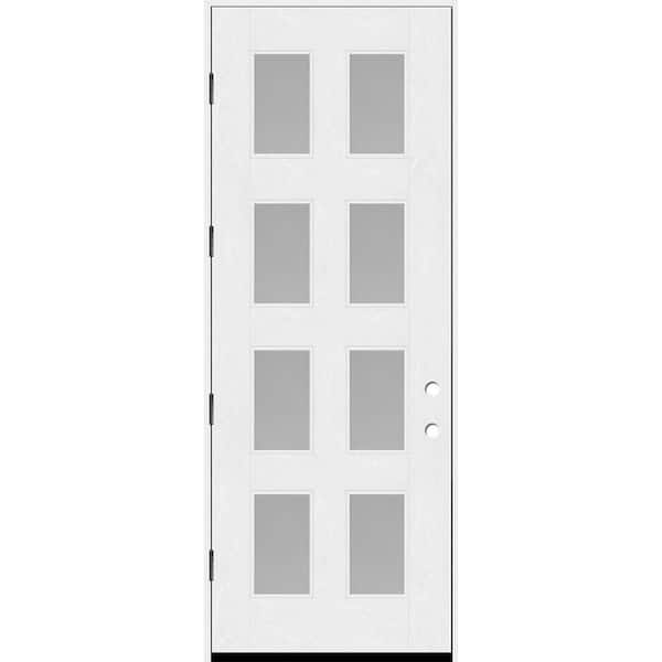 Regency 36 in. x 96 in. 8L Modern Clear Glass RHOS Unfinished Fiberglass Prehung Front Door with 4 in. Jamb