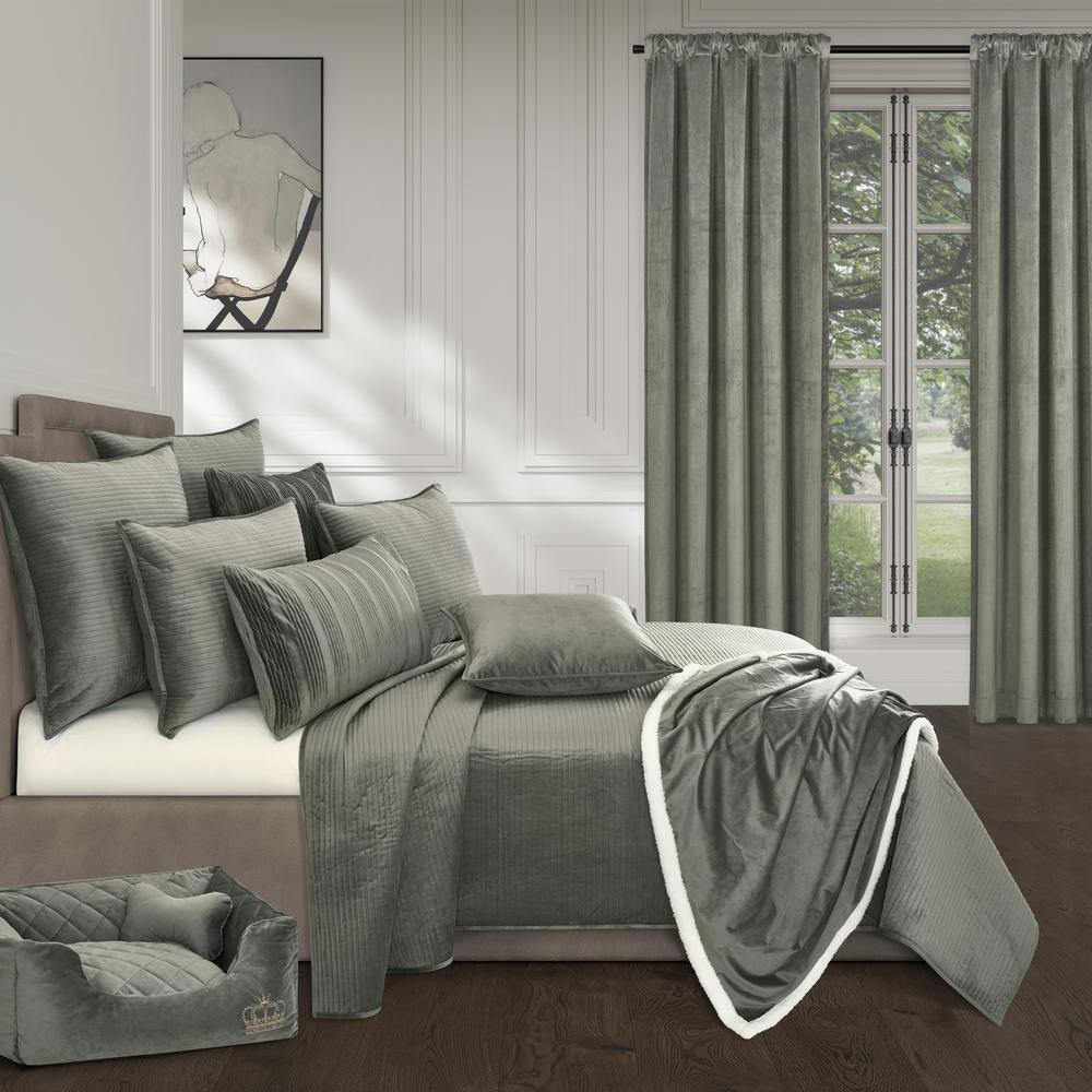 Charcoal 20" Polyester Box Throw Pillow with Trim
