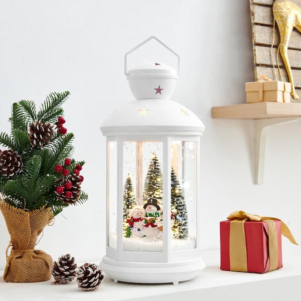 DANYA B Tabletop Christmas Holiday Winter Scene Falling Snow Music