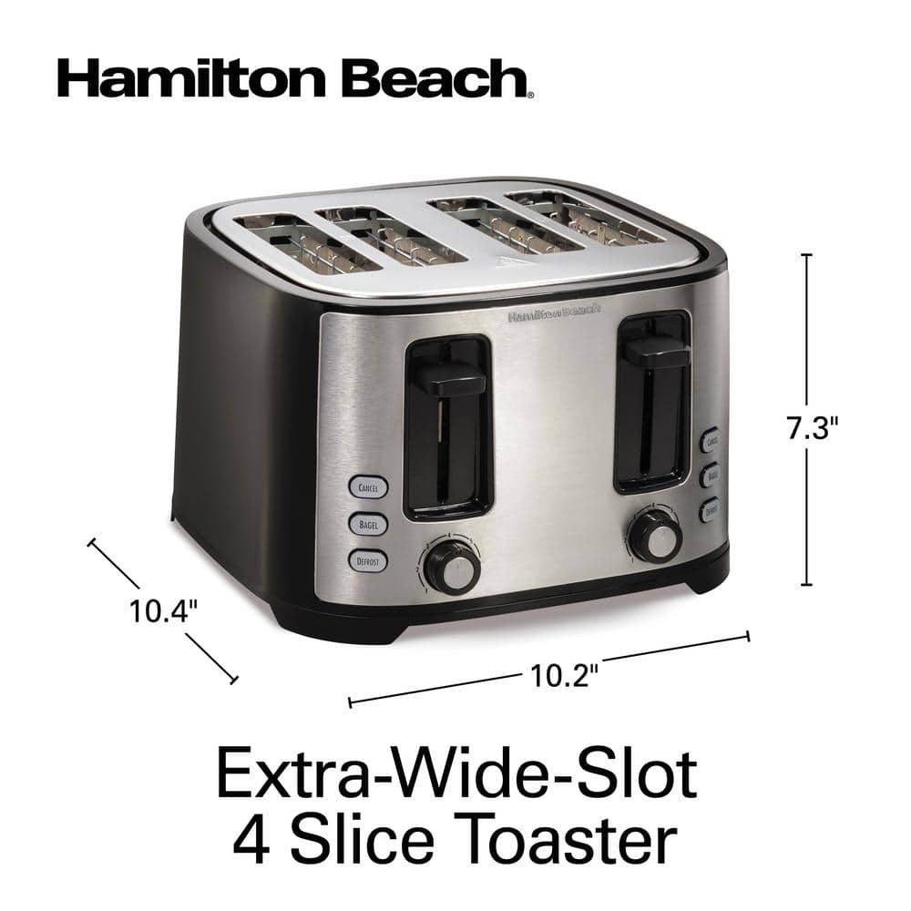 Stainless Steel 4-Slice Toaster with Extra-Wide Slots