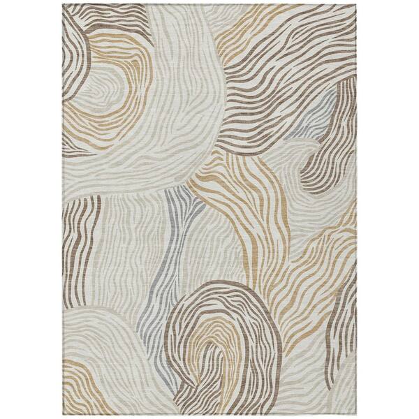 Chantille Machine Washable Indoor/Outdoor Abstract ACN2603 Ivory 3 ft. x 4 ft. Area Rug