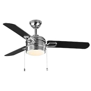 Stillmore 52 in. Integrated LED Chrome Ceiling Fan with Light Kit