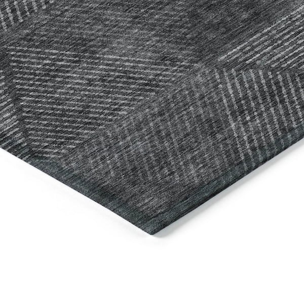 Chantille Machine Washable Indoor/Outdoor Abstract ACN777 Charcoal 9 ft. x 12 ft. Area Rug
