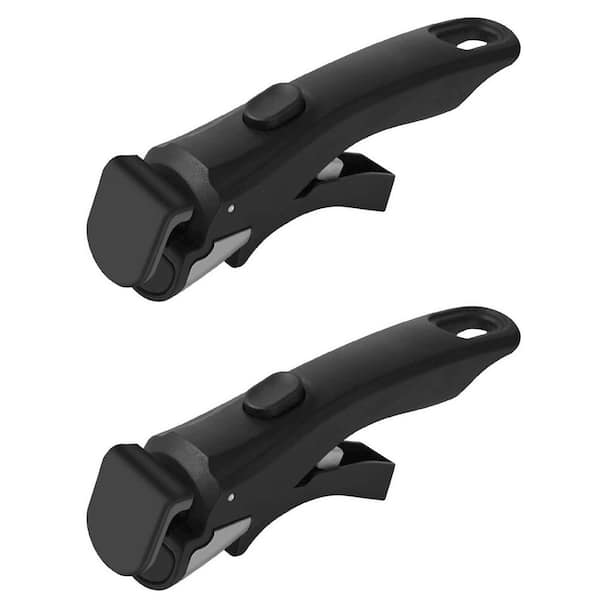 2-Pack Black Removable Pot and Pan Handles with Heat-Resistant Plastic, Stainless Steel and Silicone
