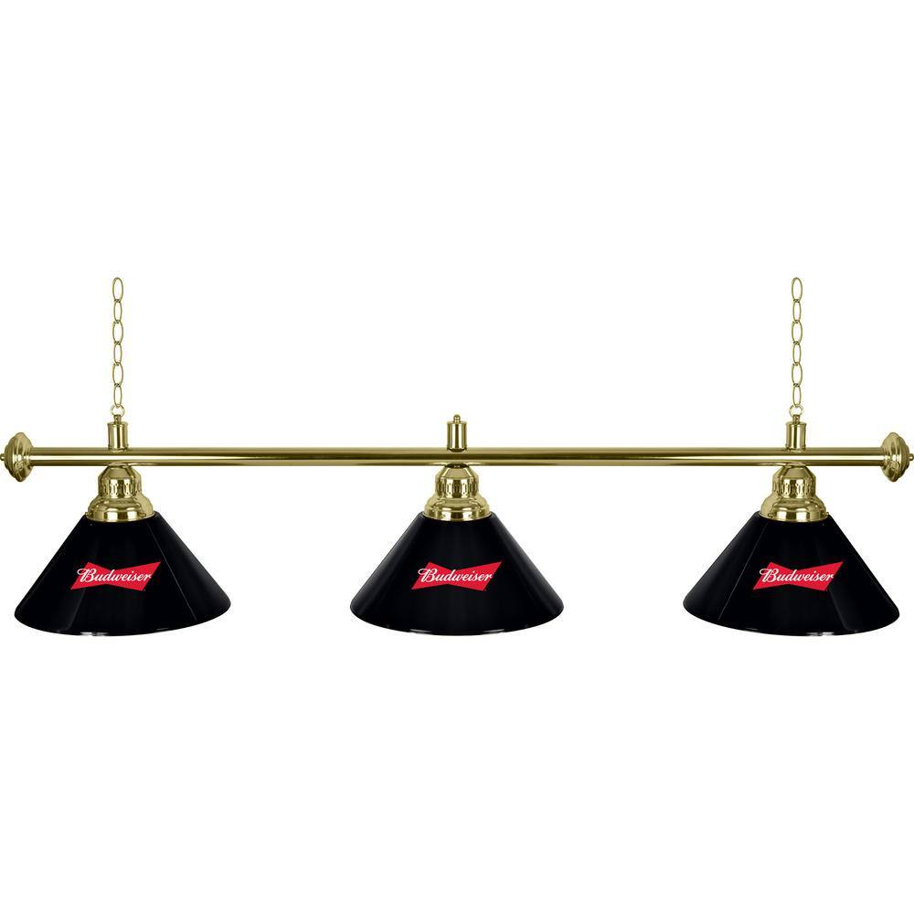 Budweiser Bow Tie 3-Light Black Billiard Light