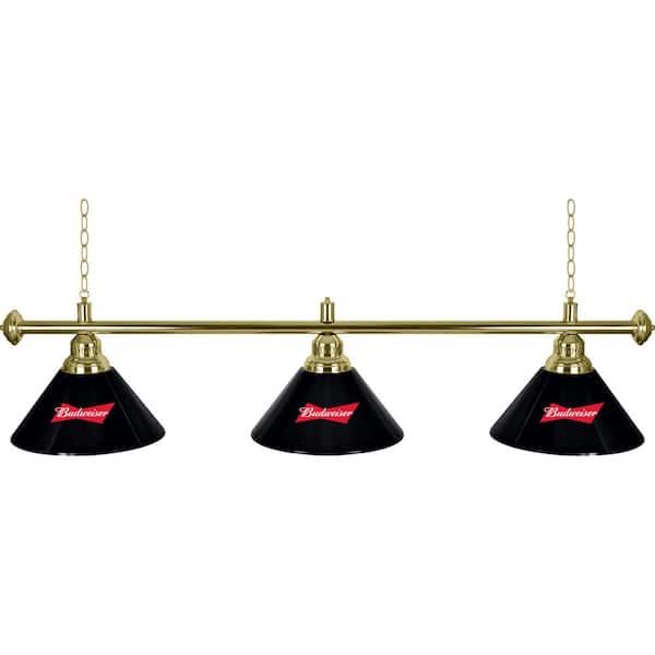 Unbranded Budweiser Bow Tie 3-Light Black Billiard Light
