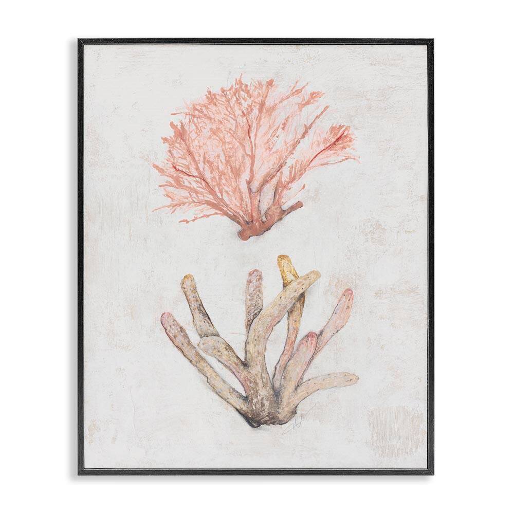 Peach Coral Pieces by Filippo Ioco Black Framed Coastal Giclee Art Print 30 in. x 24 in.