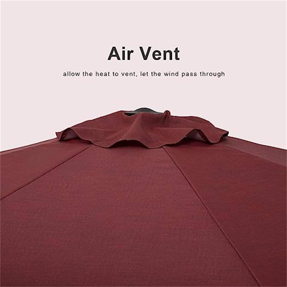 9 ft. Red Aluminum Market Patio Umbrella with Crank and Tilt