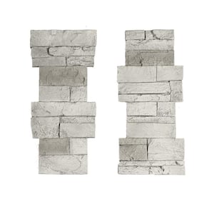 Stacked Stone 11.25 in. x 24 in. Arctic Smoke Faux Pillar Panel Siding