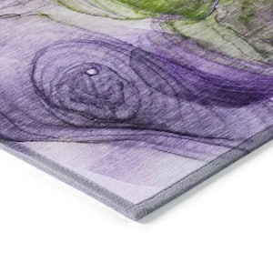 Chantille ACN513 Purple 8 ft. x 8 ft. Round Machine Washable Indoor/Outdoor Geometric Area Rug