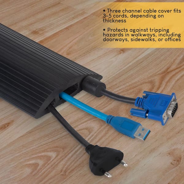 Simple Cord 10 Ft Cord Cover - 3-Channel Raceway for Sidewalks or Walkways  