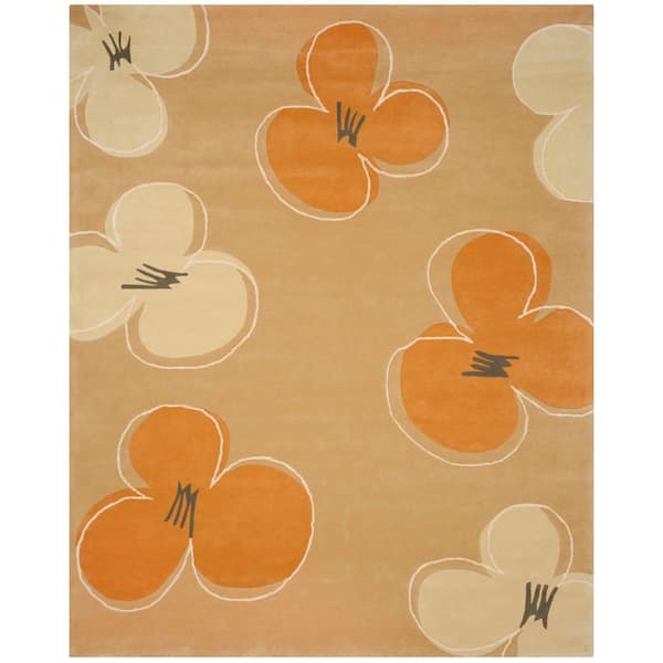 Soho 8 ft. x 11 ft. Gold Abstract Flower Area Rug