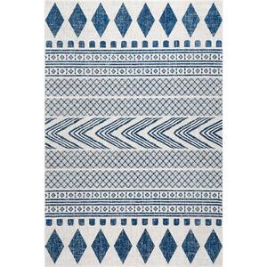 Shaina Tribal Blue 10 ft. x 14 ft. Area Rug