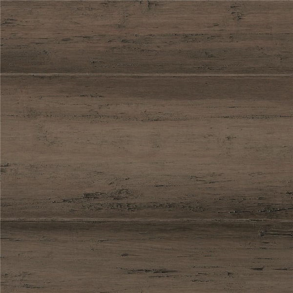 Home Decorators Collection Hand Scraped Strand Woven Warm Grey 3/8 in. T x 5-1/8 in. W x 72-7/8 in. L Engineered Click Bamboo Flooring