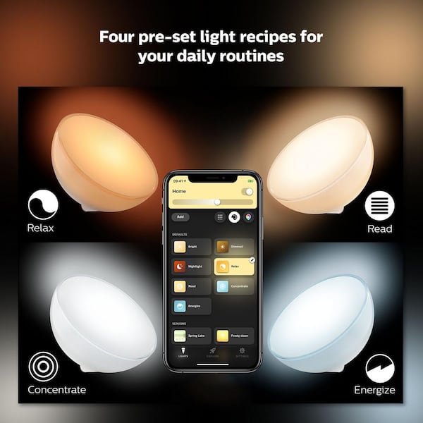 Philips Hue Go White and Color Portable Dimmable LED Smart Light Table Lamp  (Requires Hue Hub, Works with Alexa, HomeKit and Google Assistant), White