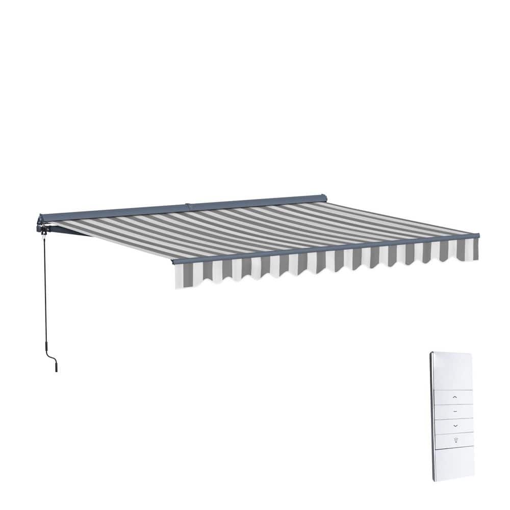 ALEKO 13 ft. Moroccan Polyester Motorized Patio Awning Semi