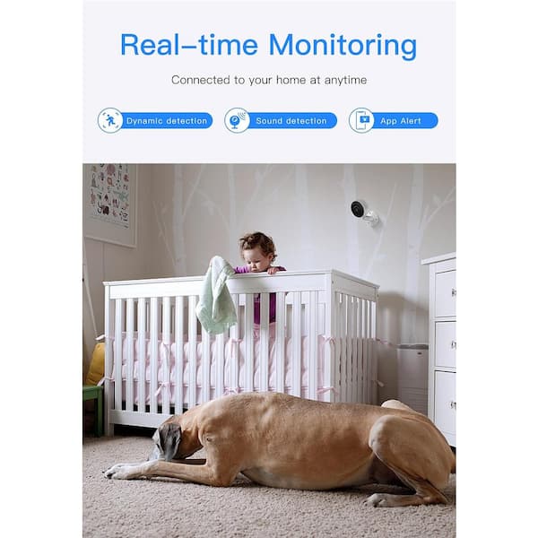 ARENTI 4MP Wi-Fi Plug-In Indoor Security Camera with Phone App, 2. 4GHz, Motion Sound Detection and Night Vision