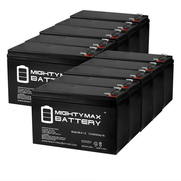 MIGHTY MAX BATTERY 12V 8Ah SLA Battery Replaces APC Smart UPS RM SUA1500RM2U - 10 Pack