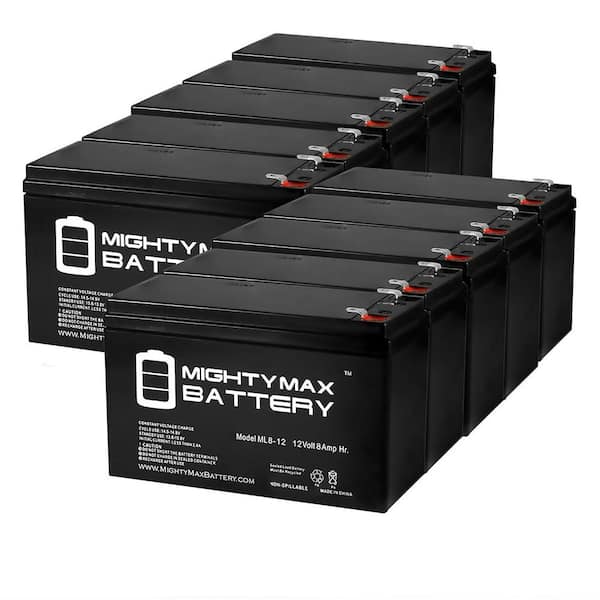 MIGHTY MAX BATTERY 12-Volt 8 Ah SLA (Sealed Lead Acid) AGM Type Replacement Battery for Alarm/Security Systems (10-Pack)