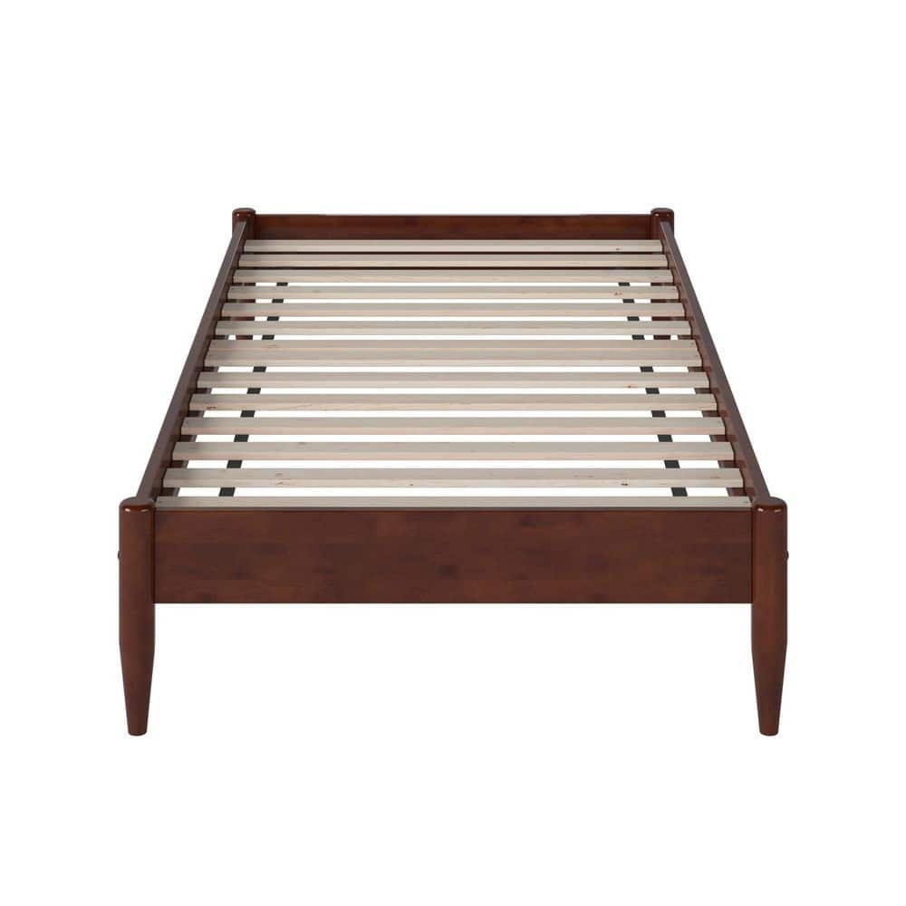 Pasadena Walnut Twin XL Solid Wood Platform Bed with Slats