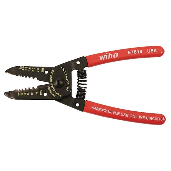 Wiha 6 in. Classic Grip Stripping-Cutting Pliers with Return Spring