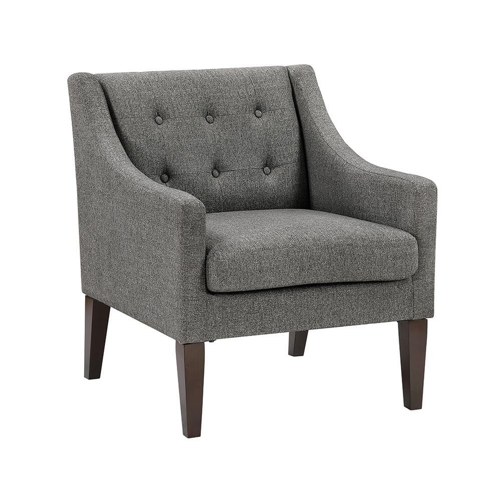 Lazzara Lowery Dark Gray Textured Fabric Upholstery Button