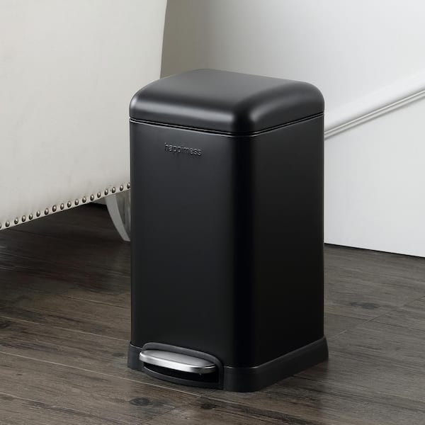 Betty Retro Mini 3.2 Gal. Black Step-Open Trash Can