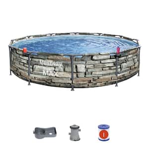 56817E 12 ft. x 30 in. Steel Pro Max Round Above Ground Swimming Pool with Pump
