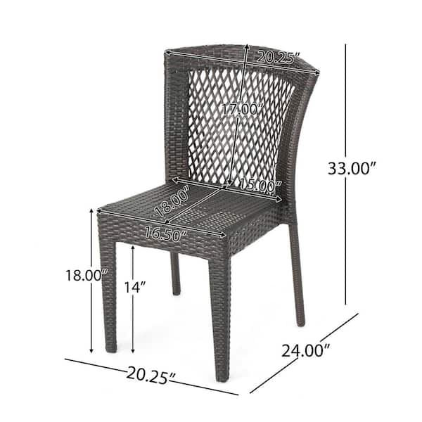 Noble house dusk gray shop stackable wicker outdoor dining chairs