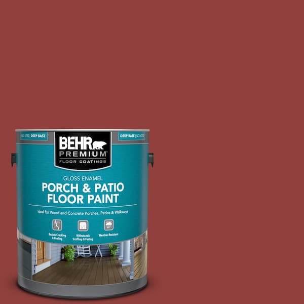 BEHR PREMIUM 1 gal. #S-H-180 Awning Red Gloss Enamel Interior/Exterior Porch and Patio Floor Paint