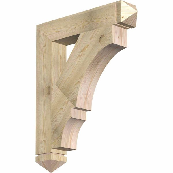 Ekena Millwork 6 in. x 42 in. x 34 in. Douglas Fir Balboa Arts and Crafts Rough Sawn Bracket