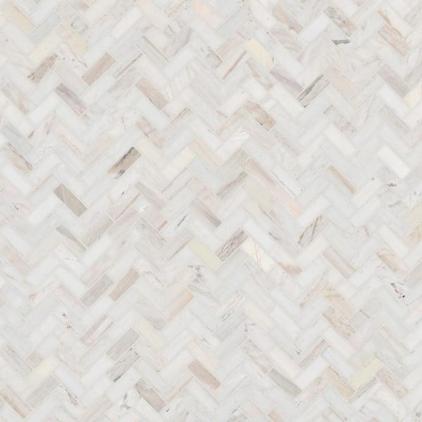 MSI Angora Herringbone 12 in. x 12 in. Polished Marble Mesh 