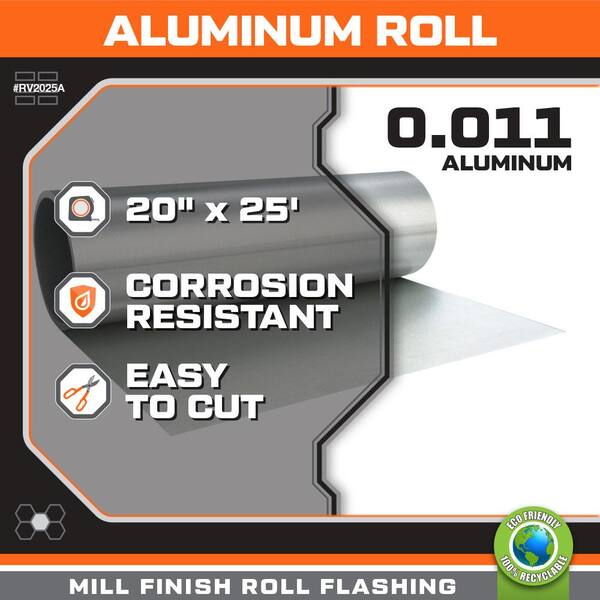 Gibraltar Building Products 20 in. x 25 ft. Aluminum Roll Valley Flashing  RV2025A - The Home Depot
