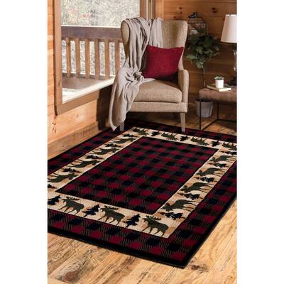 2'3x7'7 Claret Mayberry Rugs Woodlands Plaid Area Rug 