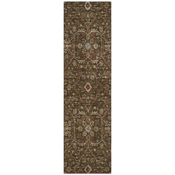 Addison Rugs Chantille Machine Washable Indoor/Outdoor Abstract ACN1130 Chocolate 2 ft. 3 in. x 7 ft. 6 in. Area Rug