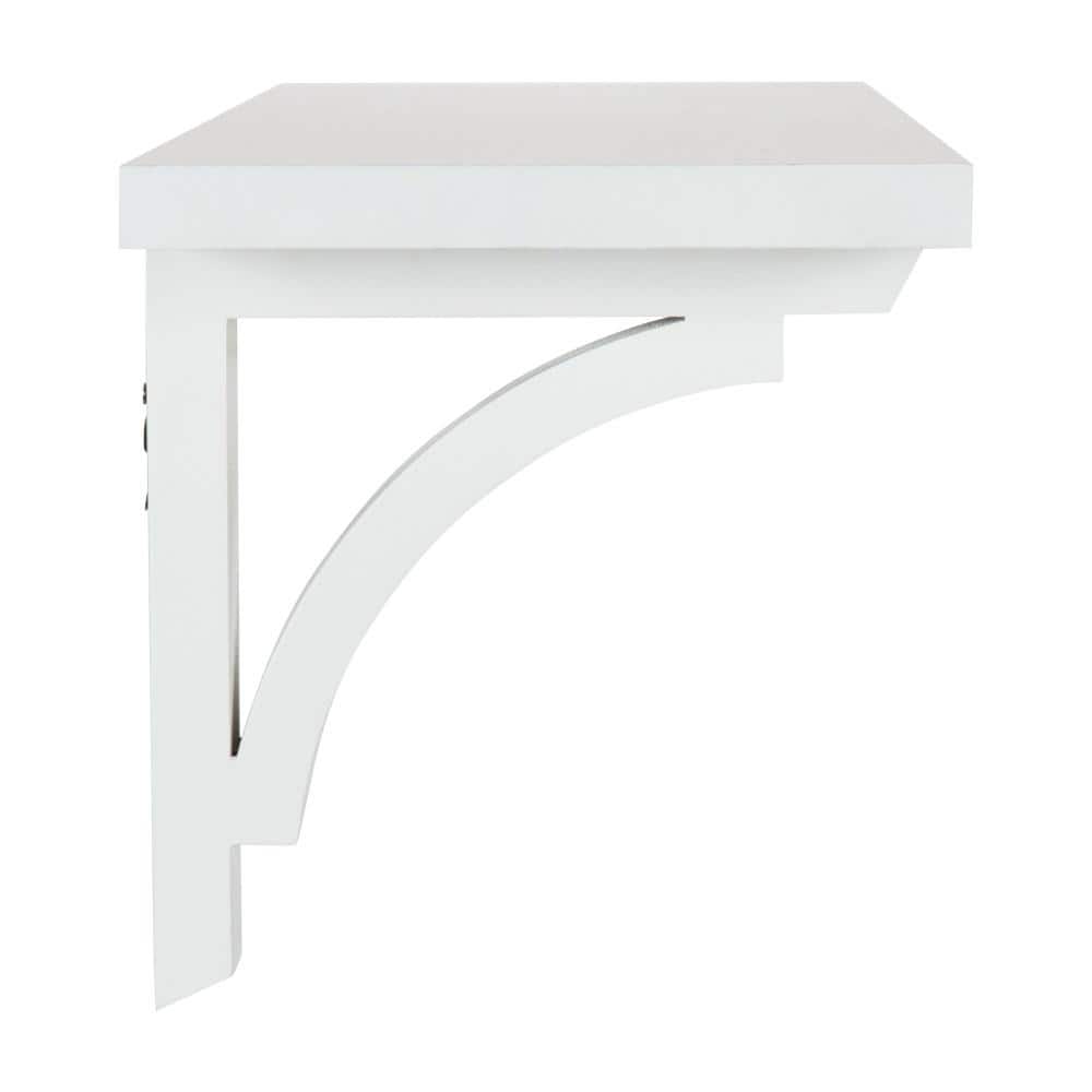 White 36-Inch Traditional Wood Floating Wall Shelf